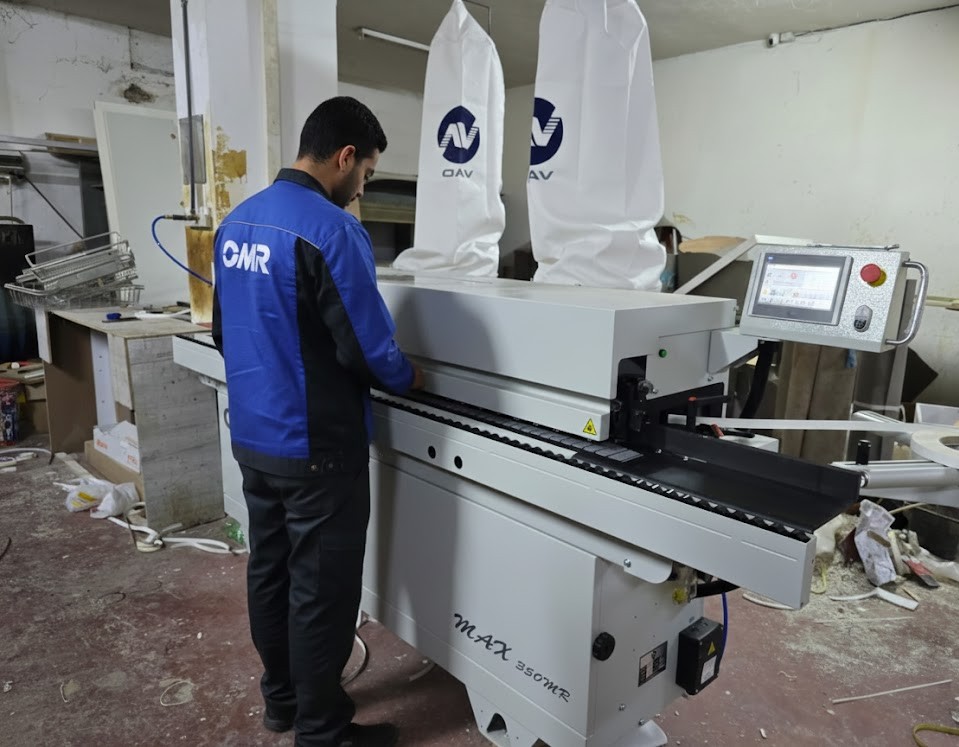 Team working on installation